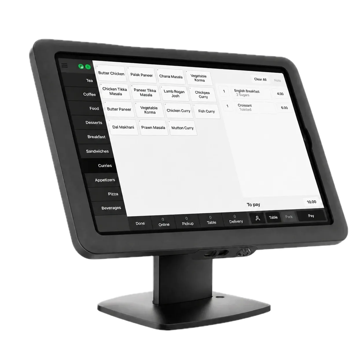 Tripleshot POS product shown on a countertop touchscreen terminal